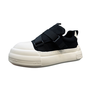 简约大头男鞋2026春季新款懒人搭扣百搭小白鞋增高透气休闲板鞋潮