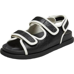 TATA他她女鞋夏季时尚勃肯鞋百搭休闲鞋通勤黑色凉鞋新款GUM01BL5