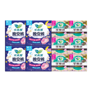 乐而雅卫生巾晚安裤112片零触感