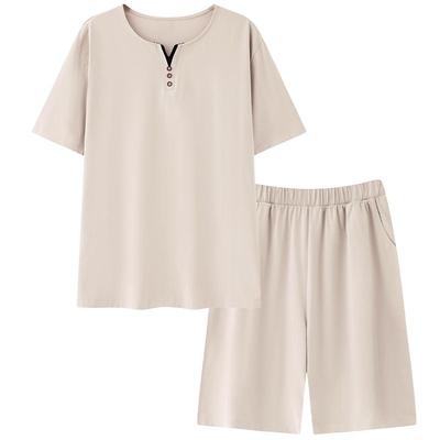 睡衣男士夏季纯棉短袖短裤家居服