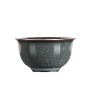 青瓷哥窑功夫茶具陶瓷冰裂主人杯单杯铁胎小杯家用个人专用品名杯