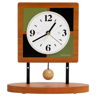 WOZOOM屋准桌面创意时钟摆件玄关摆台式座钟电视柜装饰品艺术钟表