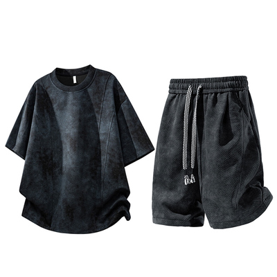 WASSUP PALM运动服套装男款2026新款夏季简约纯色短裤短袖两件装
