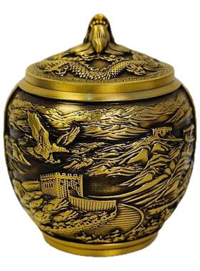 黄铜茶叶罐长城茶叶罐大展宏图茶叶罐