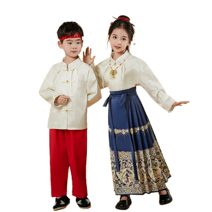 男女童马面裙国风套装国学服古风儿童汉服女童合唱演出表演服元旦