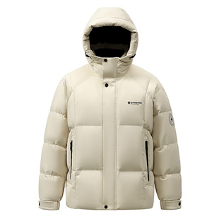 孙颖莎同款鸭鸭羽绒服女短款加厚连帽情侣面包服红色运动男外套冬