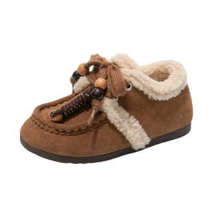 女童鞋子儿童公主雪地靴2026新款冬季大棉女孩加绒毛毛勃肯二棉鞋