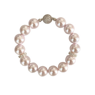 西大班深海澳母贝珍珠手链曼塔玫瑰粉紫色手串法式轻奢高级感手饰