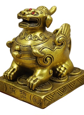 纯黄铜貔貅风水摆件开业礼品