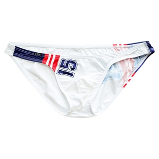 D.M男内裤 字母15性感低腰三角裤吸汗透气夏牛奶丝冰丝薄比基尼