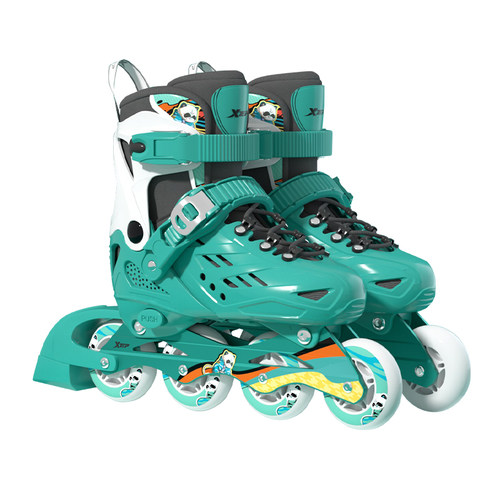 特步溜冰鞋男童女童儿童轮滑鞋初学者男孩女孩旱冰滑轮全套装滑冰