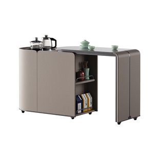 诚骏移动可伸缩茶水柜沙发侧边柜茶几茶台茶桌轻奢大理石高档餐车