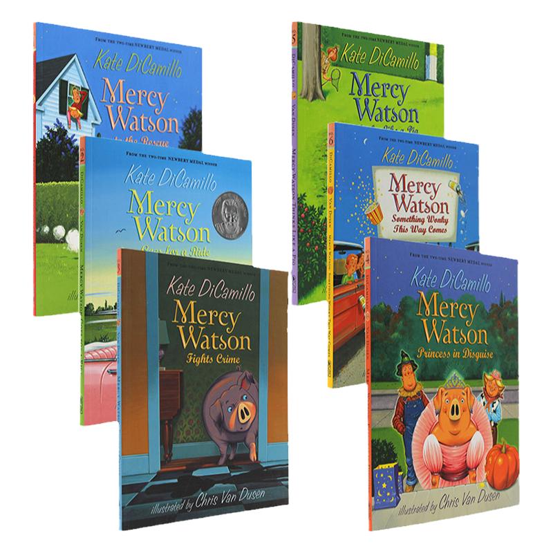 小猪梅西6册章节书 英文原版Mercy Watson Boxed Set Kate DiCamillo 少儿童桥梁小说 中小学英语阅读提升读物读本 Kate DiCamillo