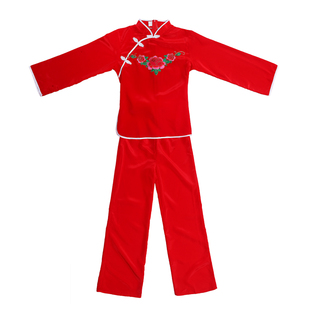 秧歌服女新款套装中老年扇子舞蹈演出腰鼓表演广场舞服装跳舞衣服