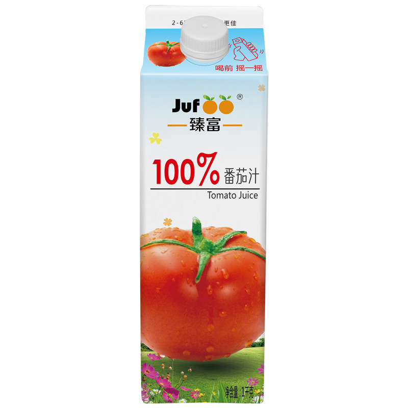 臻富纯果汁100%番茄汁1kg*12大瓶不加糖盐西红柿果蔬菜汁饮品饮料