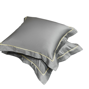 100S新疆长绒棉贡缎靠垫套床上用品床头靠背简约纯色方抱枕套单只