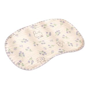 婴儿云片枕夏季纯棉纱布枕巾吸汗透气枕新生儿防吐奶枕片皱布枕垫