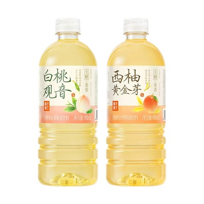 果子熟了白桃观音西柚黄金芽果味茶饮料0糖0卡0脂900ml乌龙茶葡萄