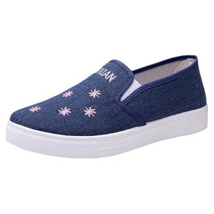 时尚老北京布鞋女牛筋底防滑上班女鞋一脚蹬中学生春秋运动休闲鞋