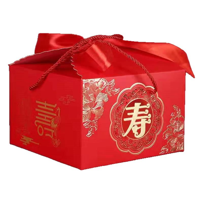 寿字回礼袋老人过寿礼品袋寿比南山礼盒包装盒祝寿贺寿生日手提盒