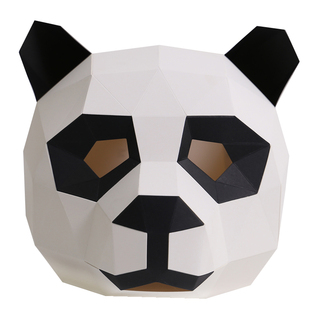 熊猫纸模头套动物元旦新跨年卡通面具手工创意网红搞怪diy面具cos