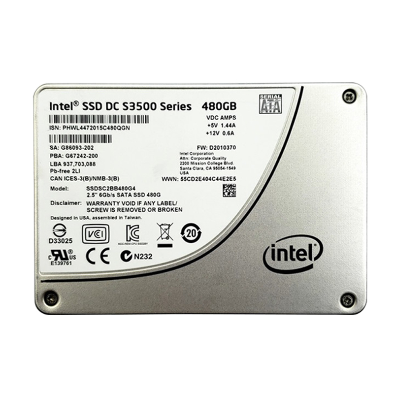 Intel英特尔S3500S3520S3610180G240G480G800Gssd固态硬盘sata