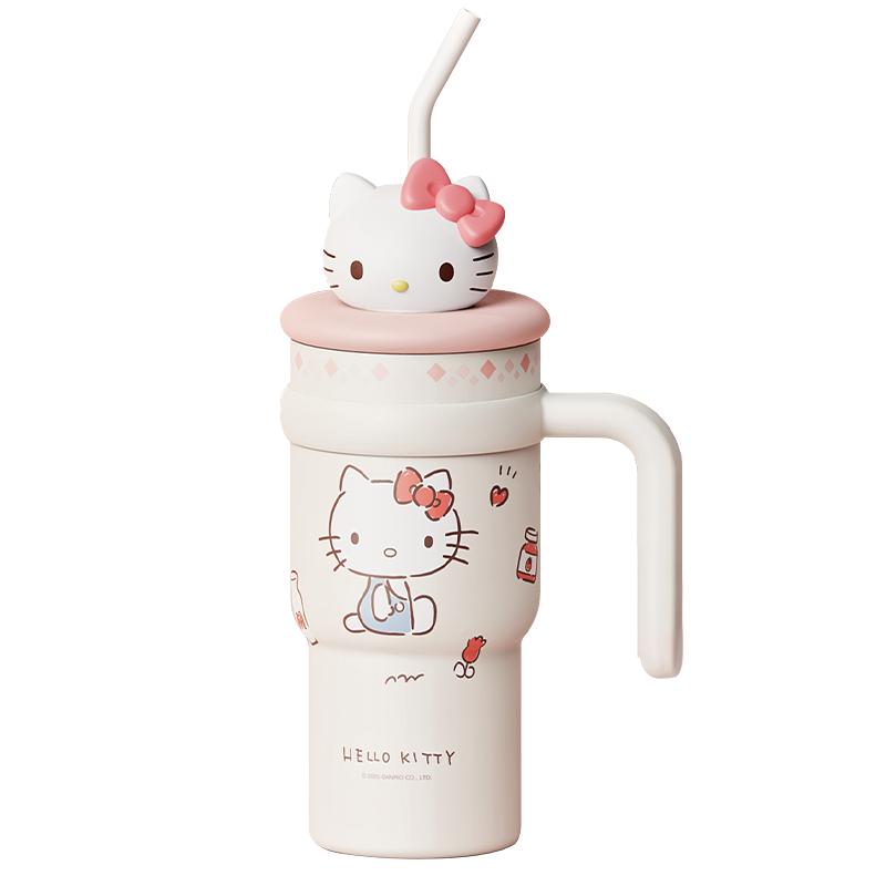 Hellokitty冰霸杯大容量保温杯女生款高颜值凯蒂猫保冷吸管水杯子