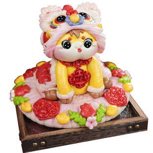 盖盖有口福非遗原创手工醒狮马花馍饽饽面点食品大馒头过年货礼盒