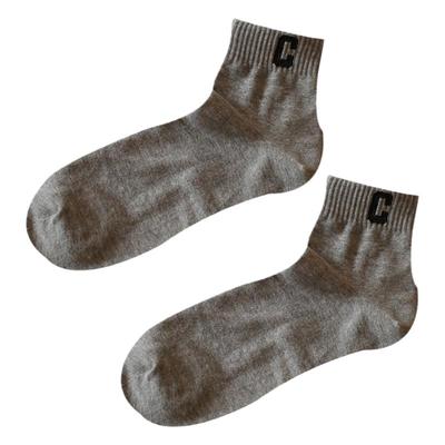 纯色吸汗字母纯棉短筒男