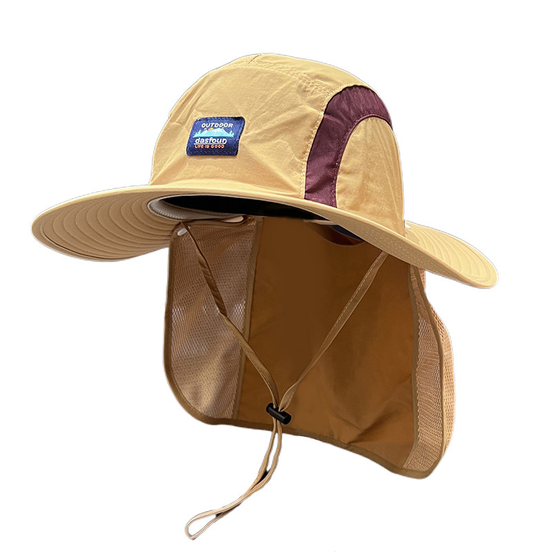 夏季防晒遮阳帽男女亲子儿童披肩护脖劲渔夫帽户外露营钓鱼登山帽