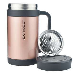 乐扣乐扣经典商务不锈钢有手柄茶隔网保温茶杯办公泡茶礼品400ml