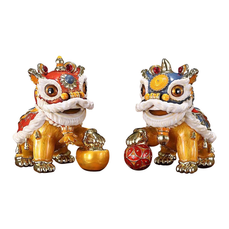 办公室开业礼品中式狮子一对摆件