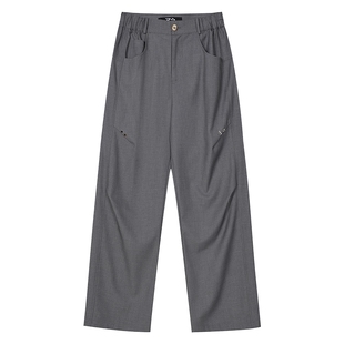 【D.N.A&音乐节限定】中性褶皱西装裤25年秋季不规则垂坠感阔腿裤