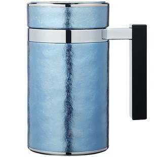 希诺纯钛保温杯办公室带手柄钛杯大容量商务男女士水杯家用泡茶杯