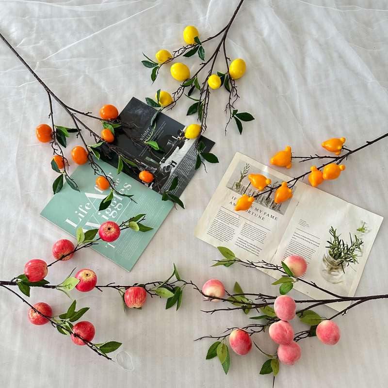 跨境新品仿真桃子假水果园林绿植造景装饰仿真水果跨境批发摆放品