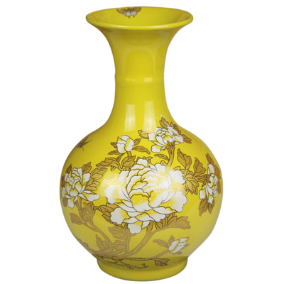 花瓶帝王黄客厅中式陶瓷器景德镇