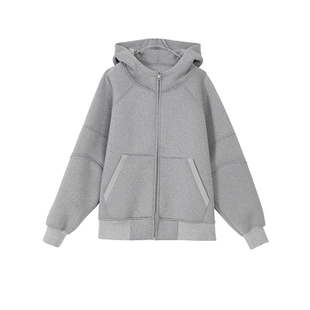 INSOMNIA失眠者 【清仓】太空棉小众重磅灰色宽松开衫卫衣套装