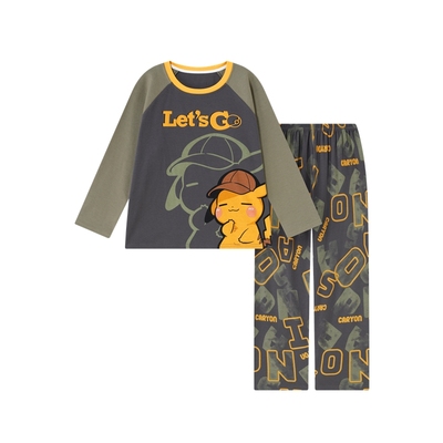 男童睡衣春秋中大儿童纯棉