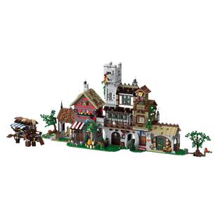 【优质定制】中世纪市场街道景建筑积木高难度成人拼装玩具摆件