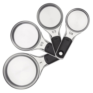 美国OXO 创意磁吸式不锈钢量杯量勺4件套 烘焙用品面粉勺咖啡勺