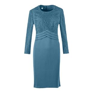 靓诺时尚拼接贴长袖连衣裙春秋优雅修身显瘦蕾丝圆领长裙LL16344A