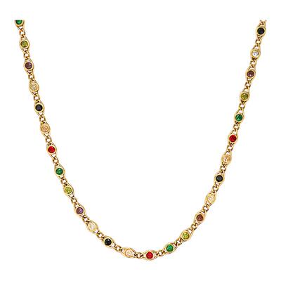 览物馆钛钢女锆石项链