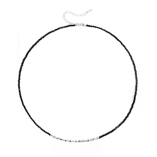 不掉色 S925纯银碎银几两黑色尖晶石项链女轻奢小众高级感锁骨链