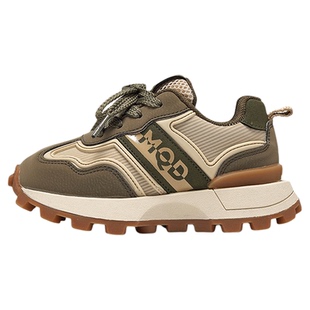 马骑顿童儿童鞋子运动鞋春季新款大童皮面复古百搭女童男童跑步鞋