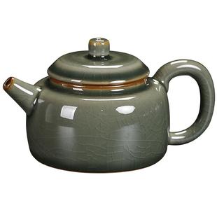 哥窑茶壶陶瓷茶具喝茶泡茶器单壶家用开片功夫茶具盖碗复古小号