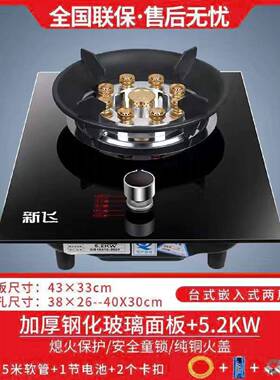 新飞煤气单灶不锈钢家用嵌入式天然气台式猛火灶定时燃气灶液化气