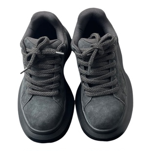 男鞋2026新款春季百搭男士翻毛皮复古厚底运动休闲板鞋老钱风潮鞋