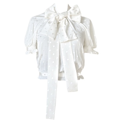 孤品【对版定制】法式蝴蝶结领衬衫白衬衫宽松显瘦韩版上衣SST