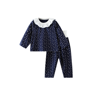 童贝初婴儿分体套装莫代尔棉春秋款宝宝秋衣秋裤女童居家睡衣春装