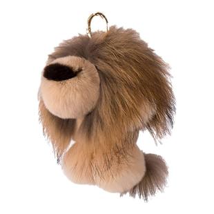 新款狐狸毛皮草小狮子挂件獭兔毛狮子王包包汽车挂饰毛绒玩偶摆件